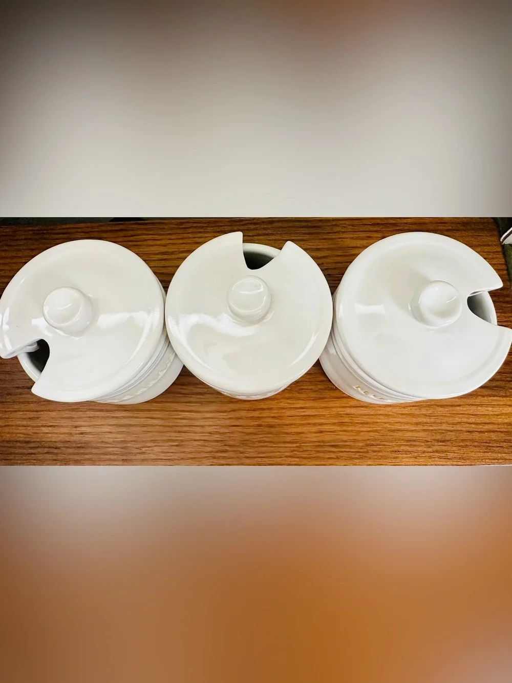 Williams Sonoma Condiment Jars Mayonnaise Relish Mustard Set New Never Used Mint